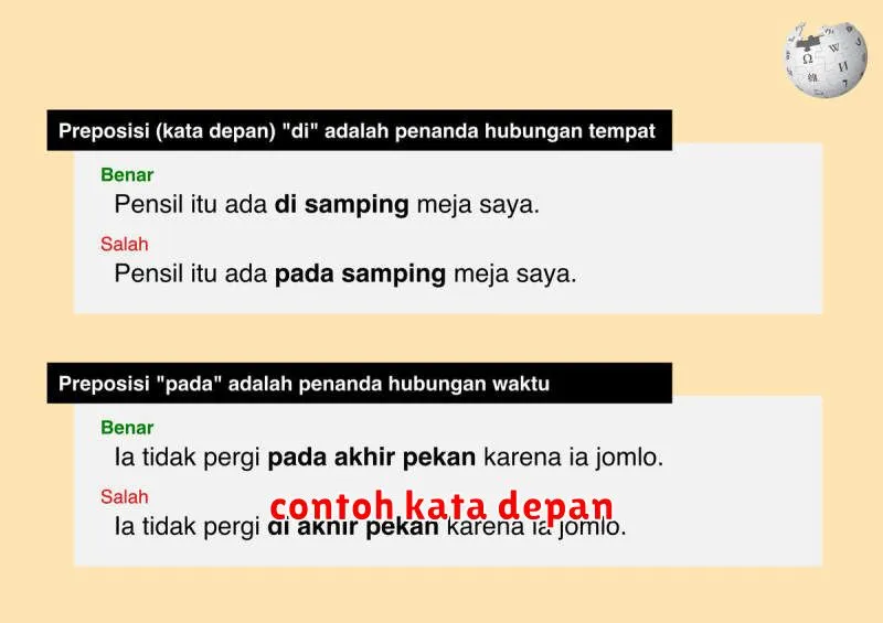 contoh kata depan