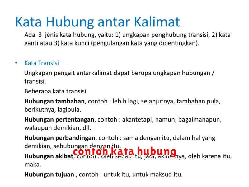 contoh kata hubung