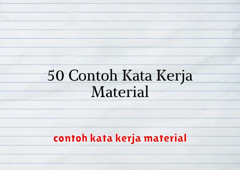 contoh kata kerja material