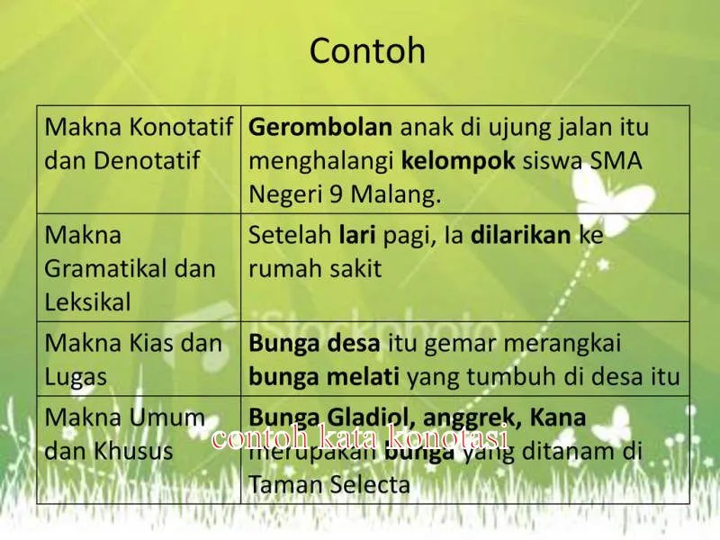 contoh kata konotasi