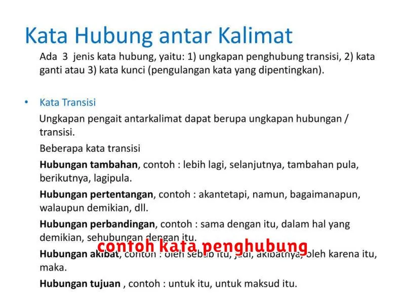 contoh kata penghubung