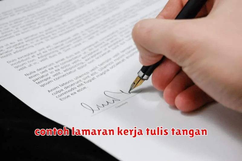 contoh lamaran kerja tulis tangan