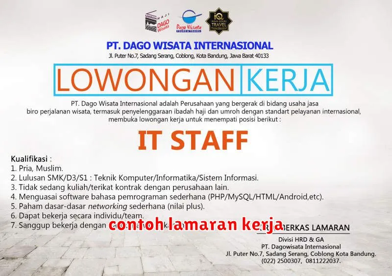 contoh lamaran kerja