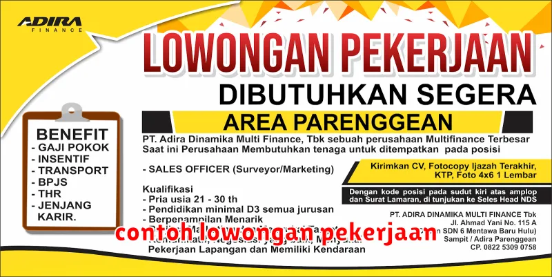 contoh lowongan pekerjaan