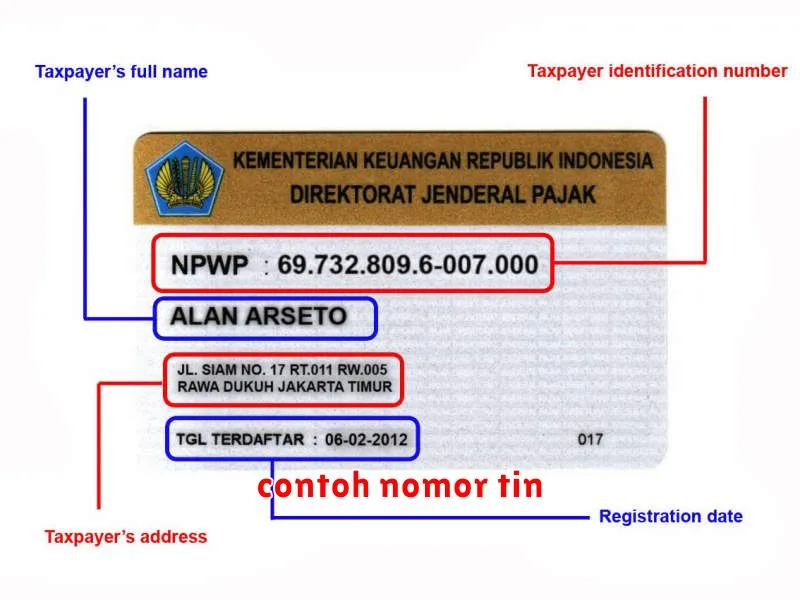 contoh nomor tin