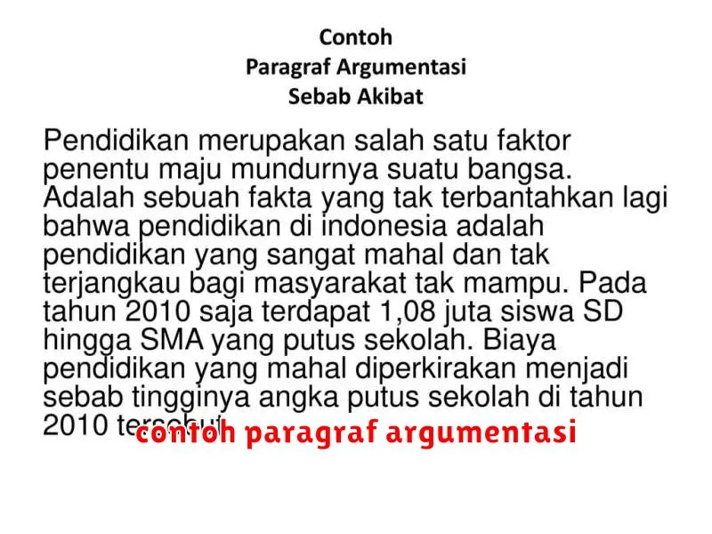 contoh paragraf argumentasi