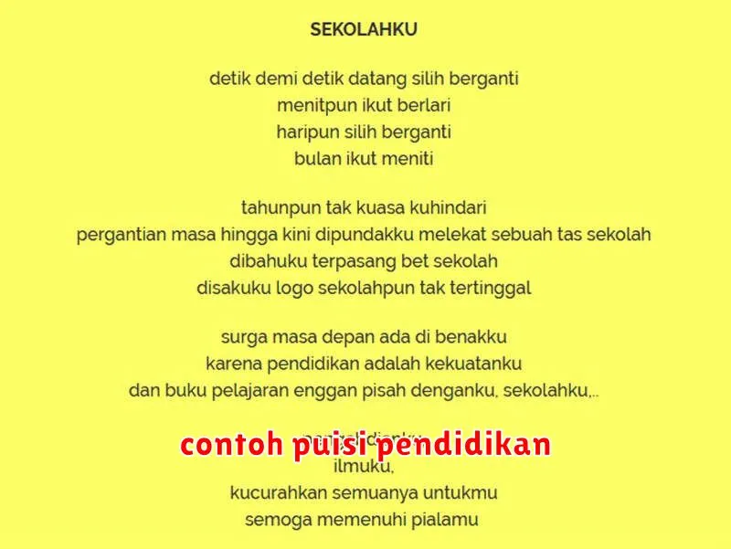 contoh puisi pendidikan