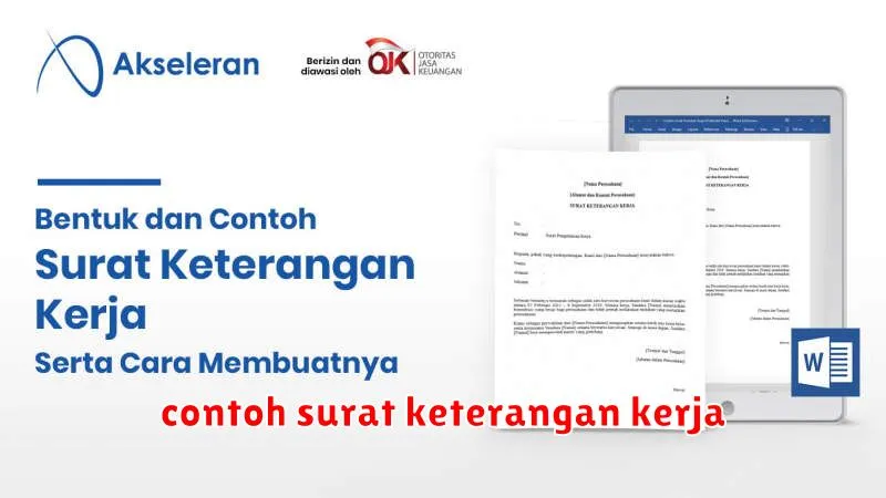 contoh surat keterangan kerja