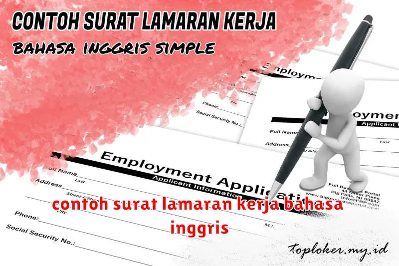 contoh surat lamaran kerja bahasa inggris