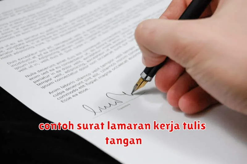 contoh surat lamaran kerja tulis tangan