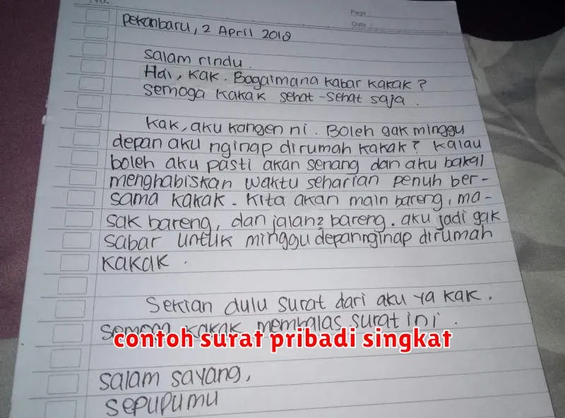 contoh surat pribadi singkat