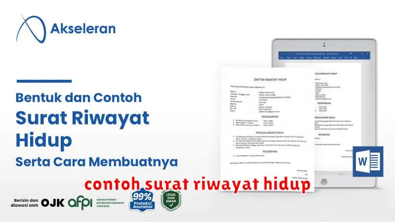 contoh surat riwayat hidup