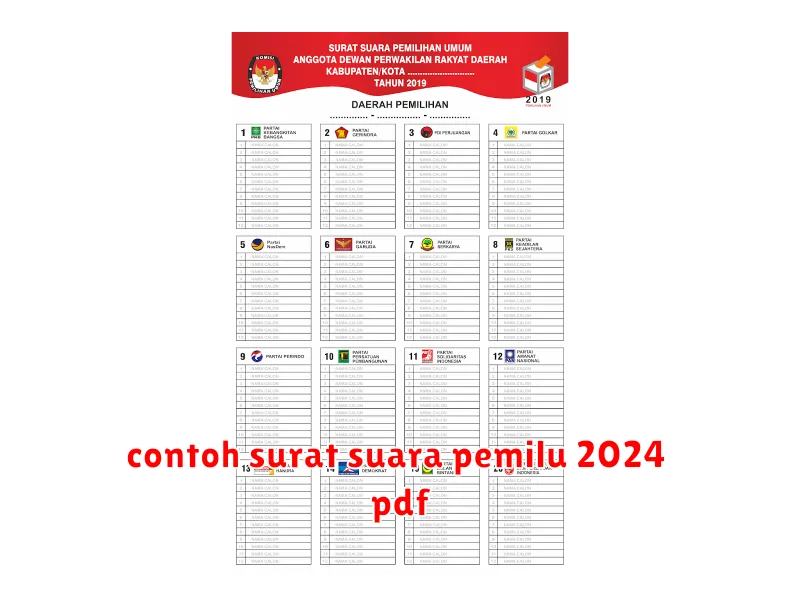 contoh surat suara pemilu 2024 pdf