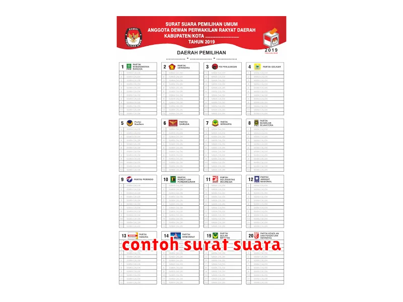 contoh surat suara