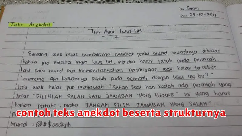 contoh teks anekdot beserta strukturnya