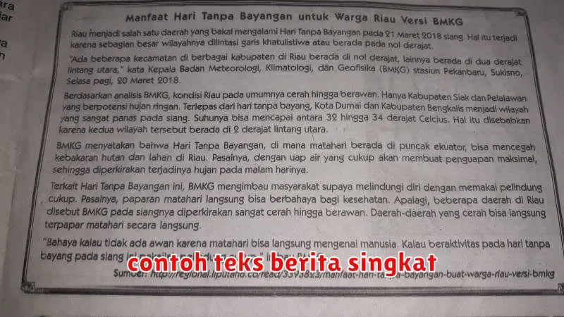 contoh teks berita singkat