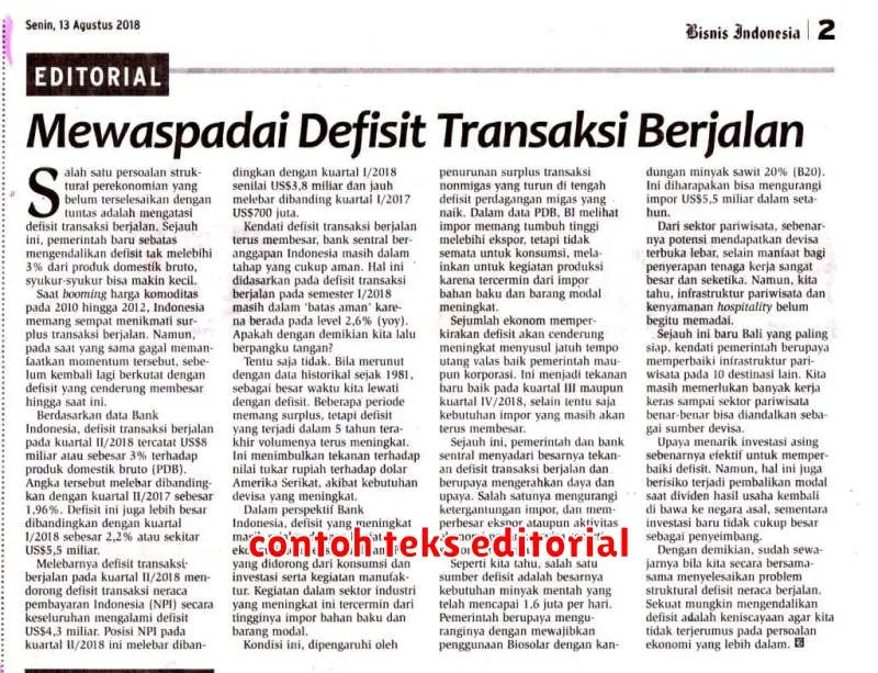 contoh teks editorial