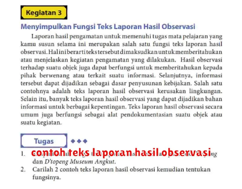 contoh teks laporan hasil observasi