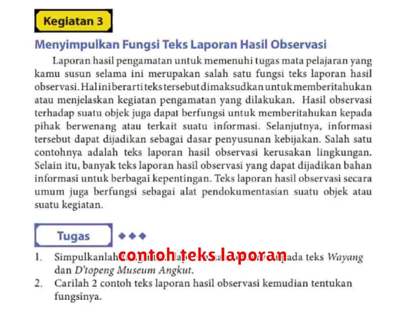 contoh teks laporan