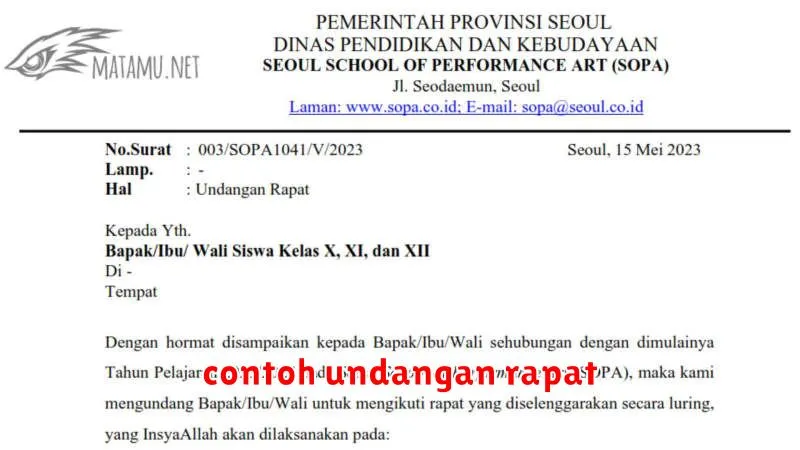 contoh undangan rapat