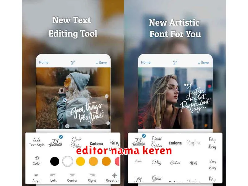 editor nama keren