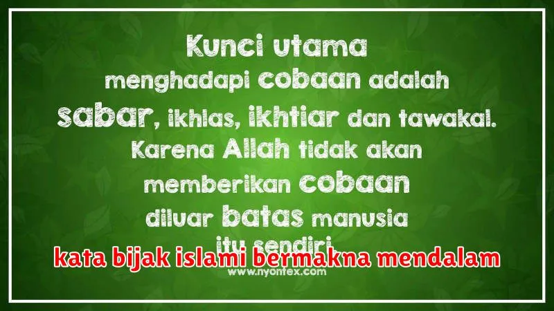 kata bijak islami bermakna mendalam