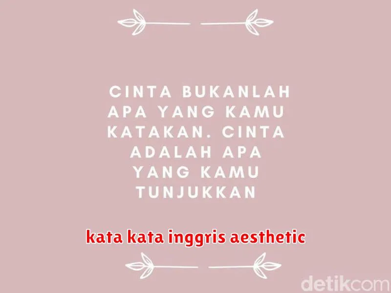 kata kata inggris aesthetic