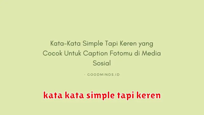 kata kata simple tapi keren