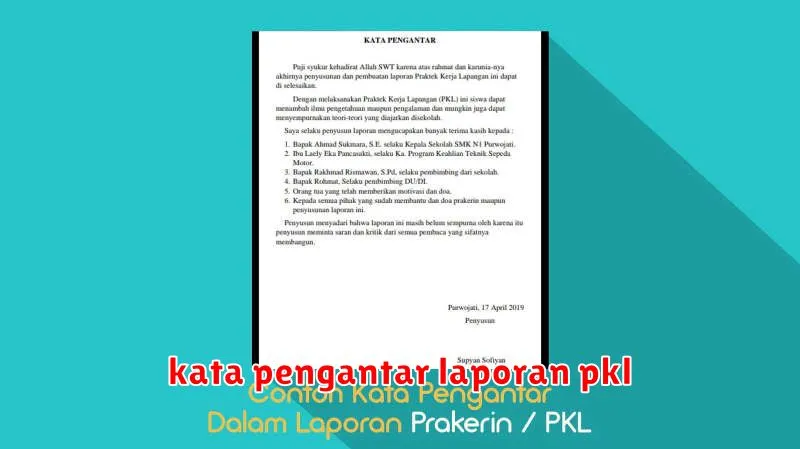 kata pengantar laporan pkl