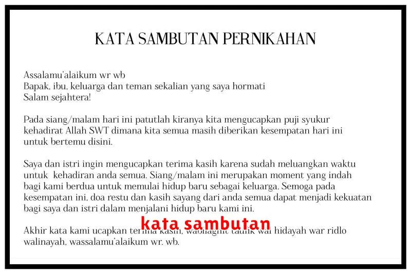 kata sambutan