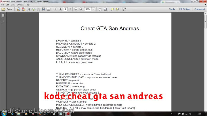 kode cheat gta san andreas