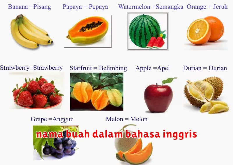 nama buah dalam bahasa inggris