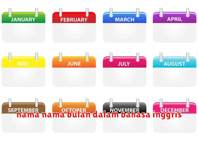 nama nama bulan dalam bahasa inggris