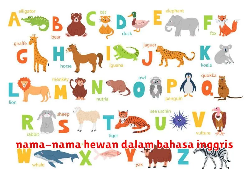 nama-nama hewan dalam bahasa inggris