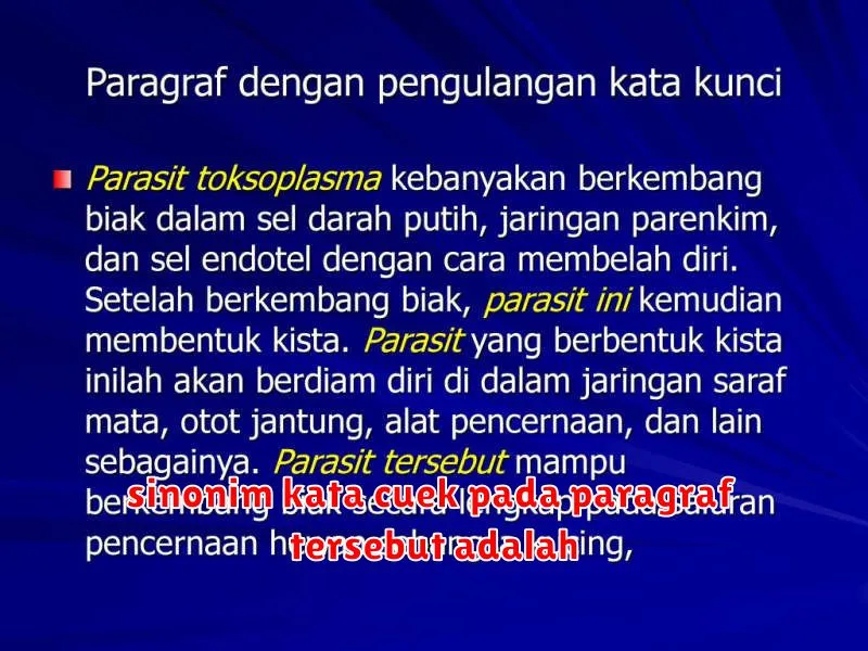 sinonim kata cuek pada paragraf tersebut adalah